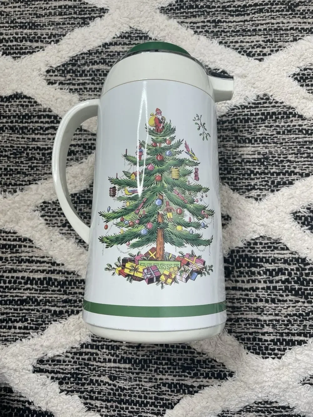 Vintage Spode Christmas Tree Thermal Carafe Thermos Pot Coffee Tea Hot Water